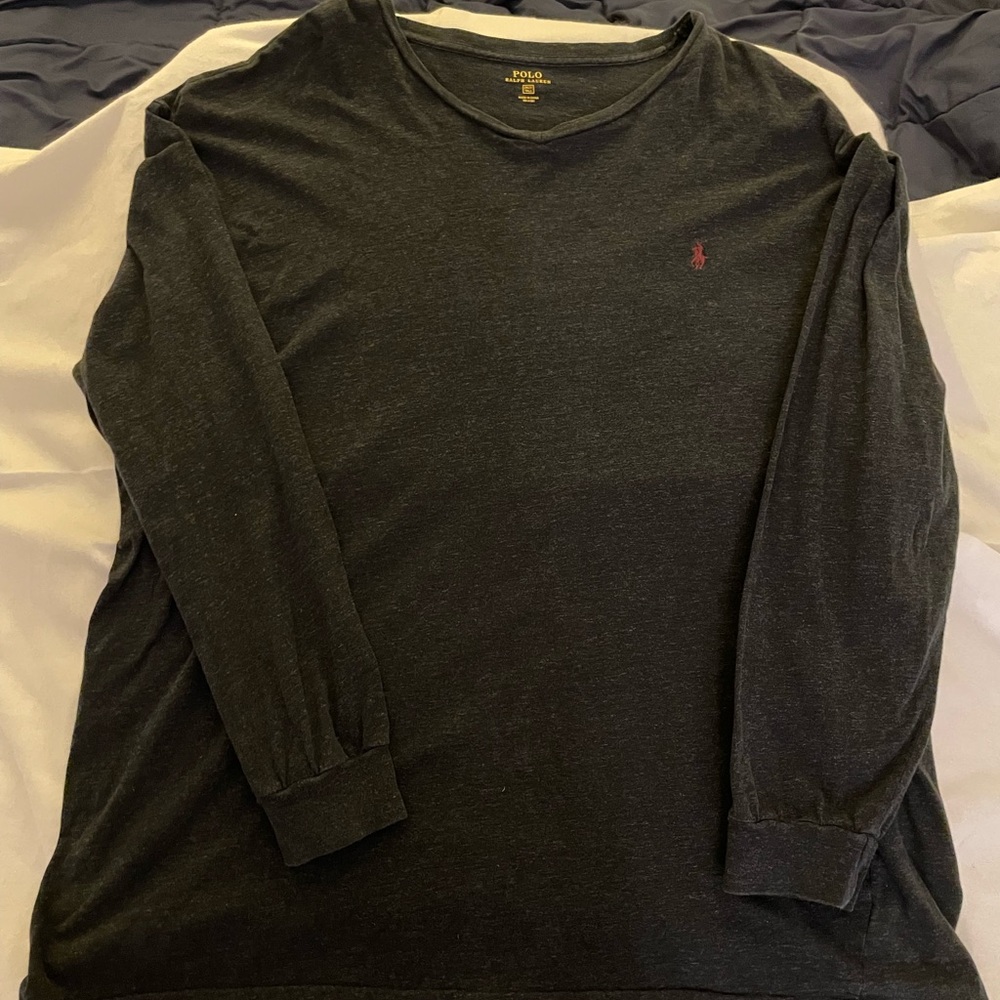 Men’s Polo Ralph Lauren Dark Gray Long Sleeve Tee 2XLT